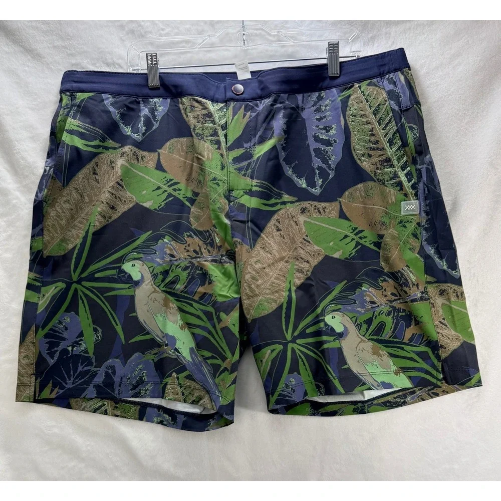 Rhone Barrier Swim Shorts XXL Tropical‎ Floral Green Blue 6